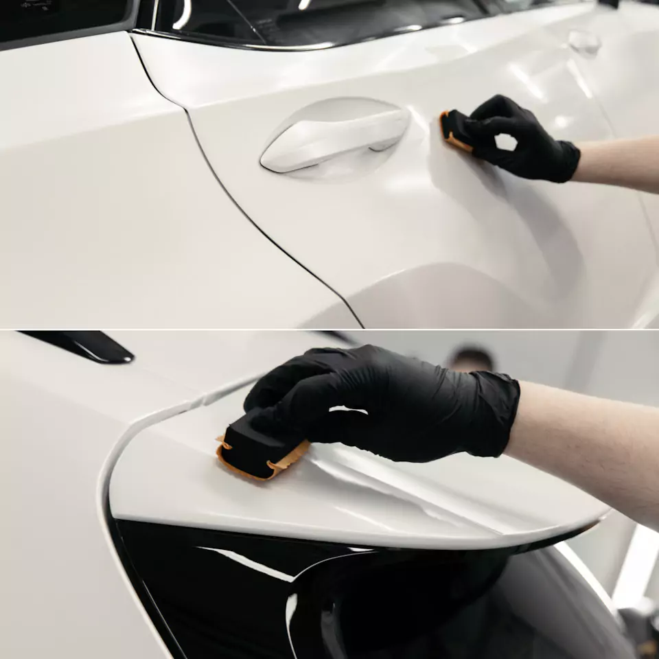 Вторая молодость для Lexus RX350L: кузовной ремонт и покраска, оклейка матовым полиуретаном, 